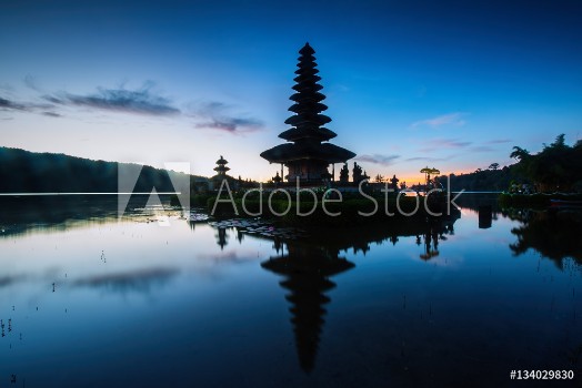 Picture of Pura Ulun Danu Bratan Hindu temple on Bratan lake Bali Indone
